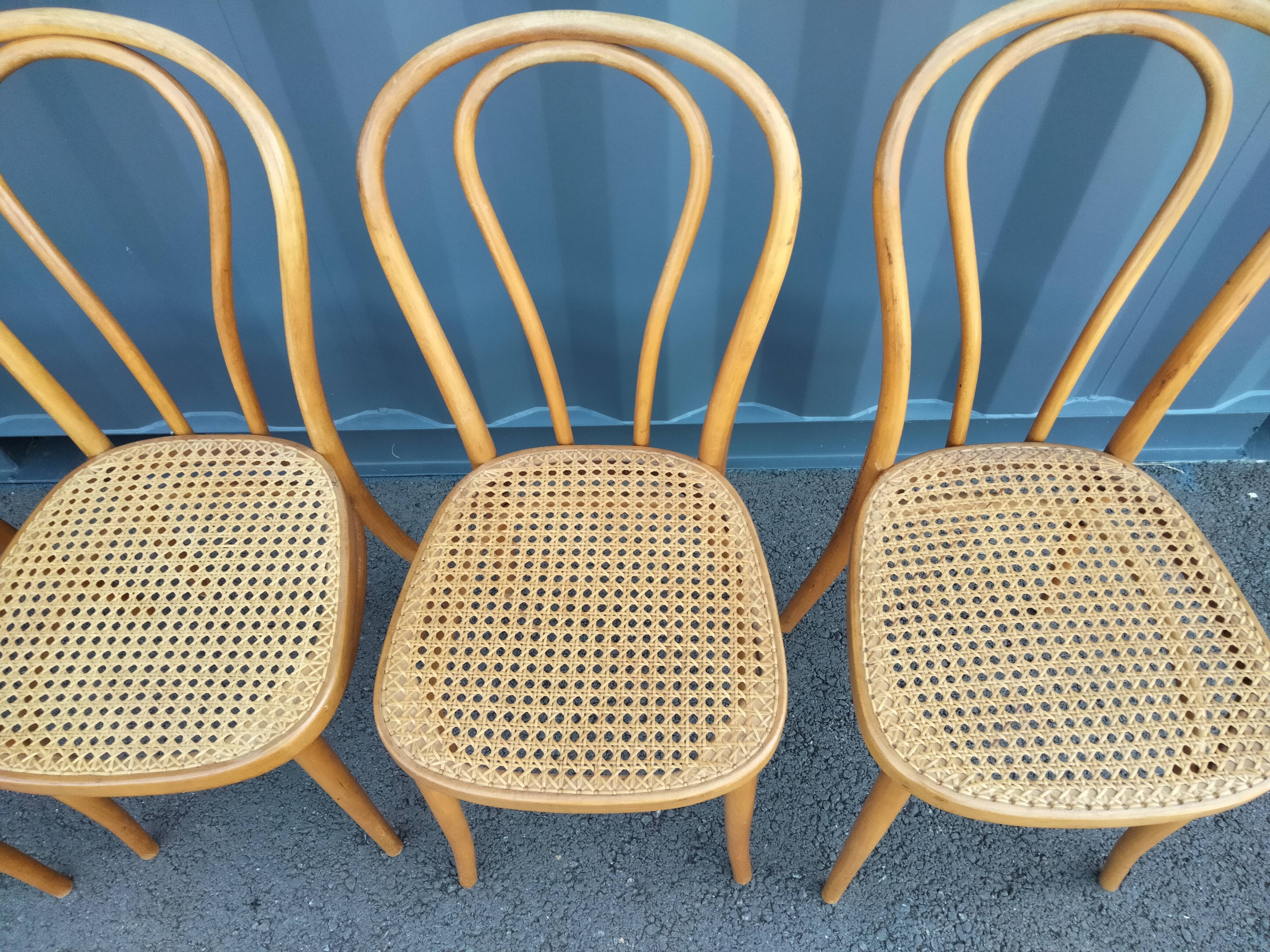 6 chairs canned old vintage bistro