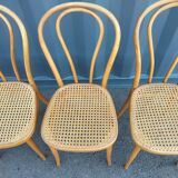 6 chaises cannées ancien bistrot vintage