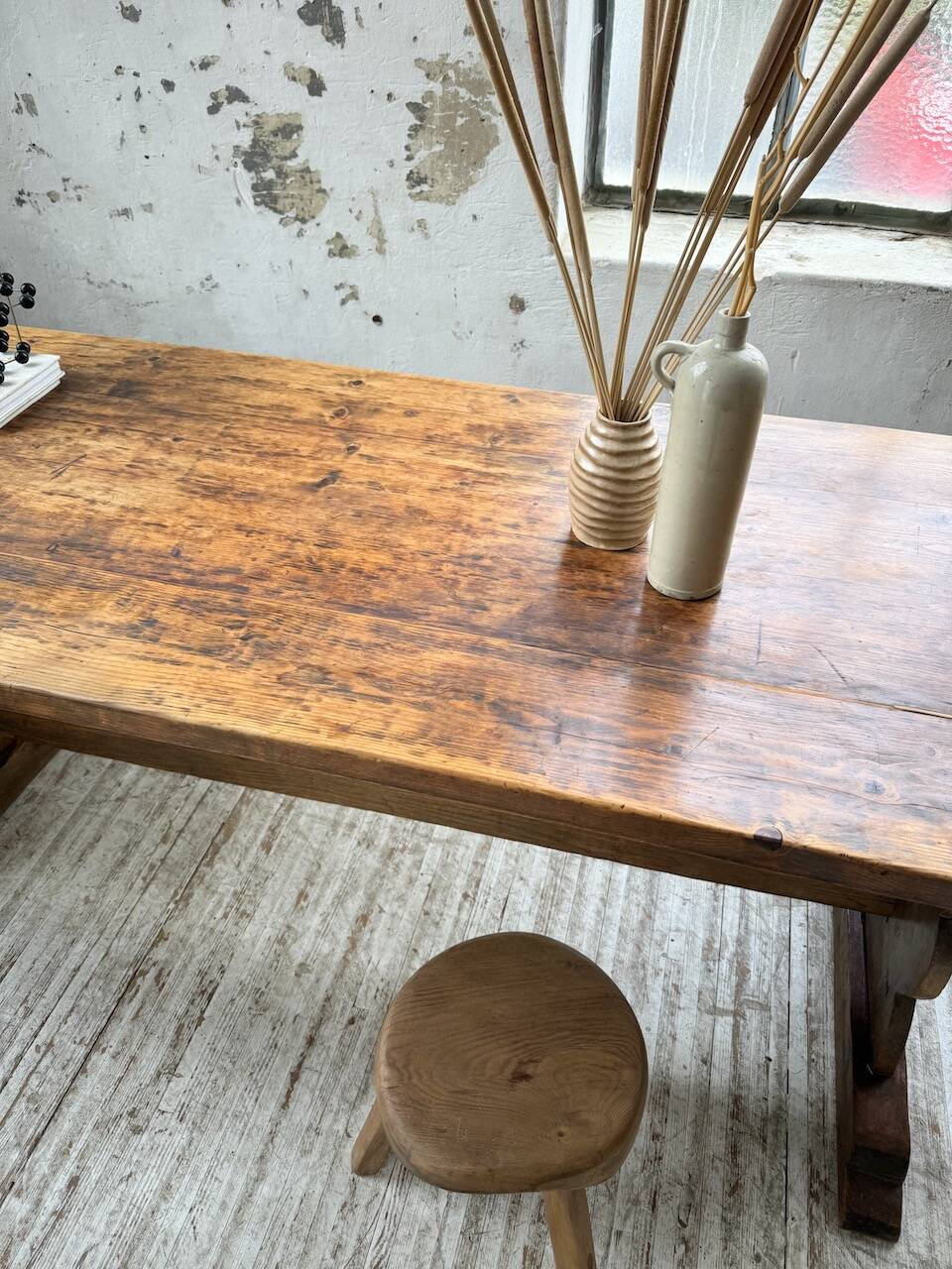 Monastery-style farmhouse table, pine, 210cm