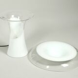 Huge 1960s italian two-piece Murano glass mushroom table lamp by Vistosi