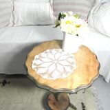 Round placemat in French crocheted lace in white cotton