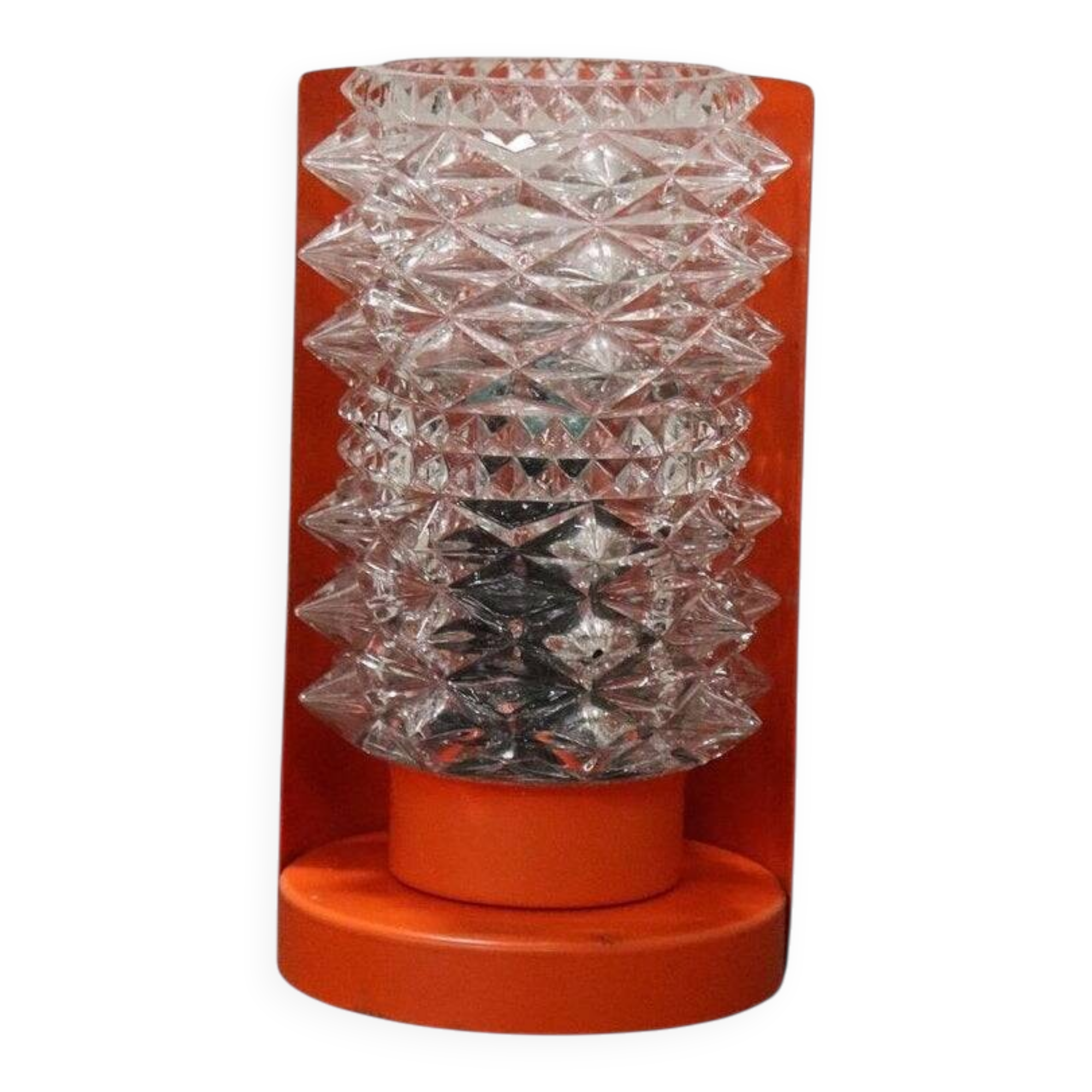 Murano Glass and Orange Metal Table Lamp, Italy, 1950s