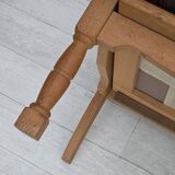 1970s, Danish 3-seater sofa, green furniture wool, oak wood.