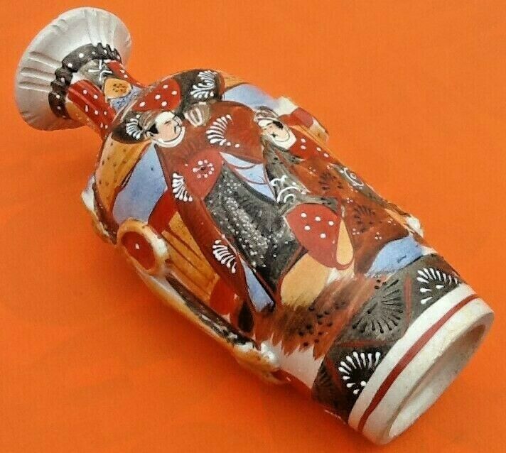 Satsuma Vase with Neck Japanese Ceramic