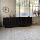 Brutalist sideboard attributed to De Coene, 1970s