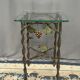 Table art nouveau. Fer forgé, verre.