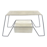 Large Mathieu Mategot style white and black vintage 60s table