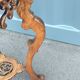 Pedestal table in old natural wood late nineteenth century