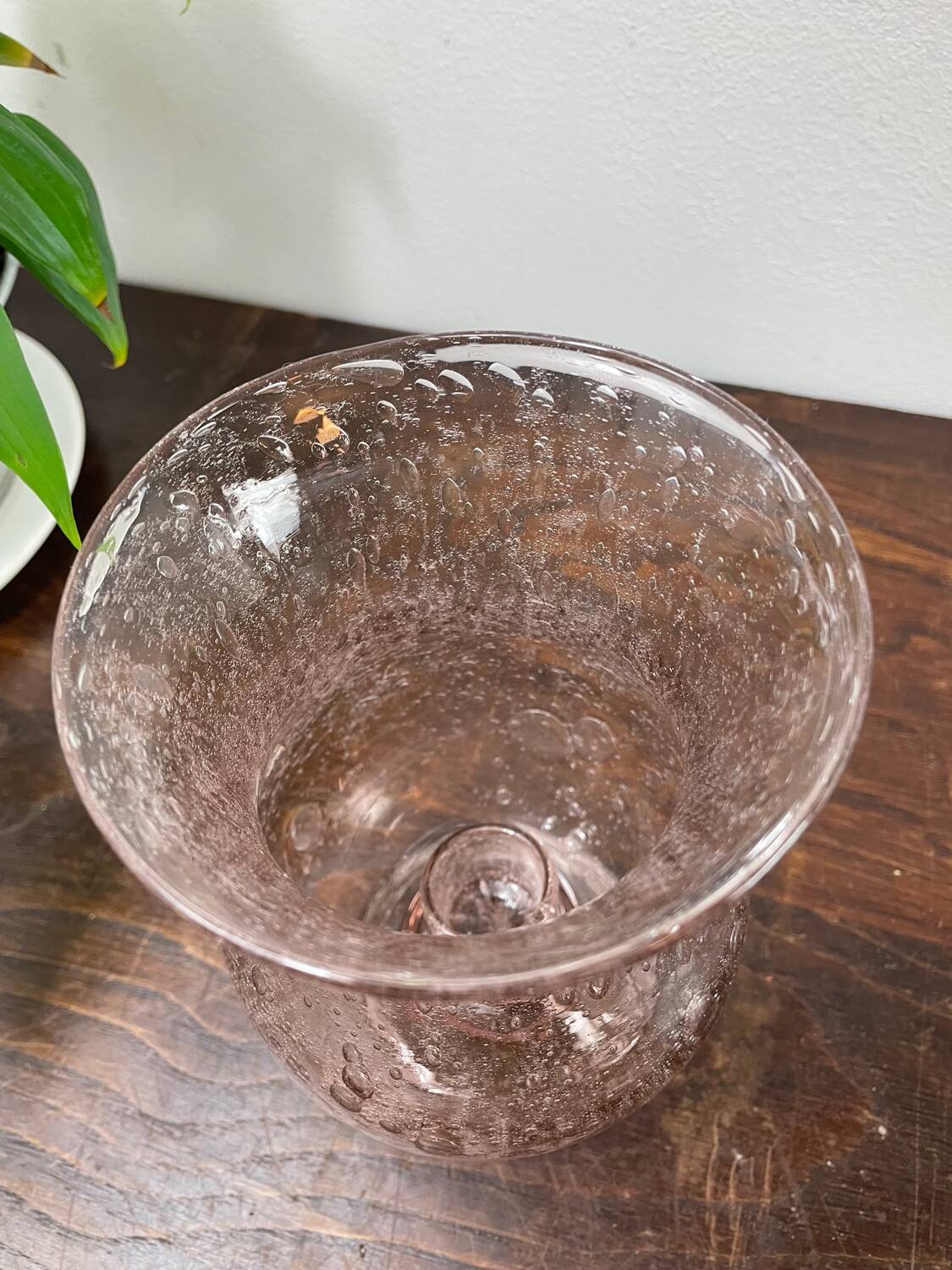 Biot bubbled glass candle holder