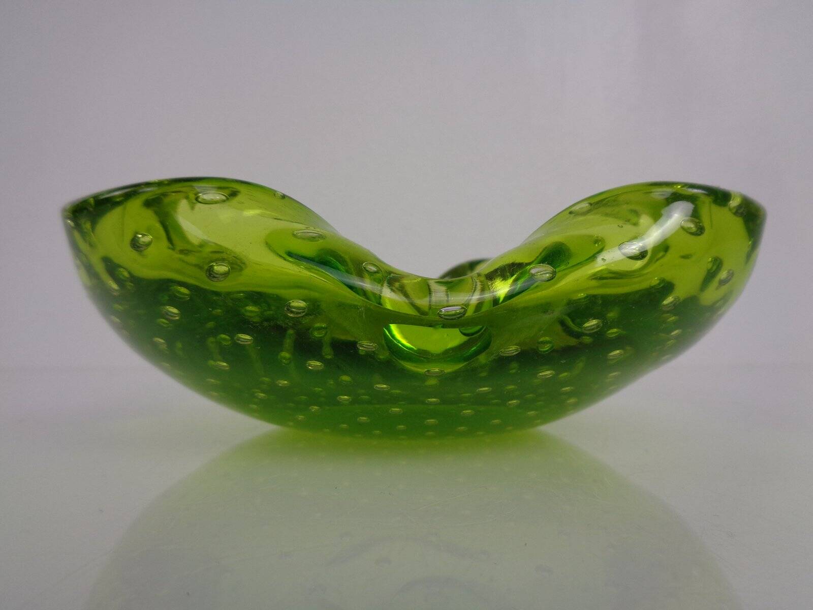 Green Sommerso Murano Glass Ashtray, Italy, 1960s