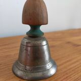 Vintage metal bell and wooden handle