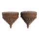 Pair of wall consoles "tramp art"