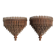 Pair of wall consoles "tramp art"