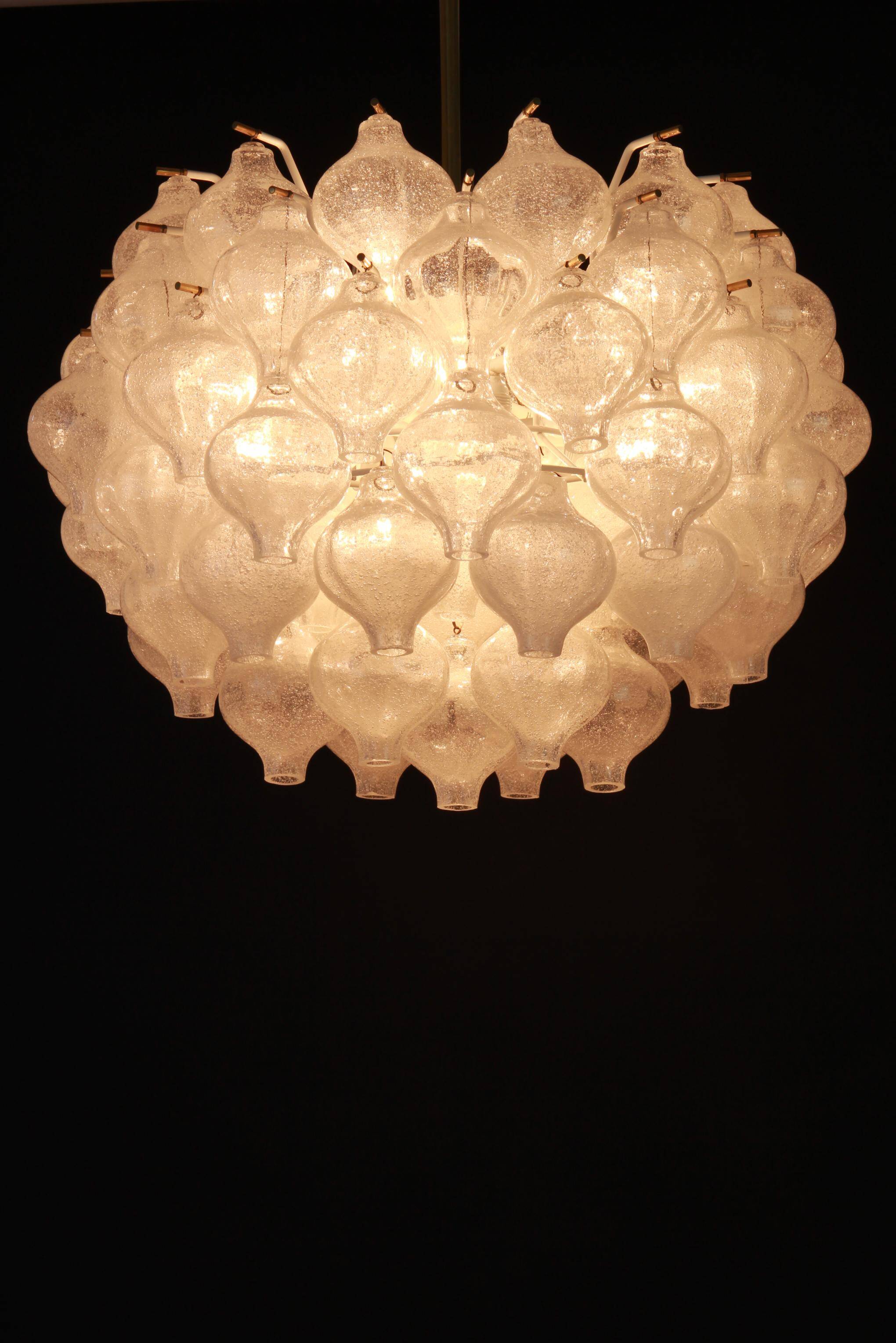 Large glass chandelier Tulipan by Kalmar, Austria, 1960s