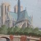 Painting, oil on canvas Paris Notre-Dame 1947 signed Guillemard