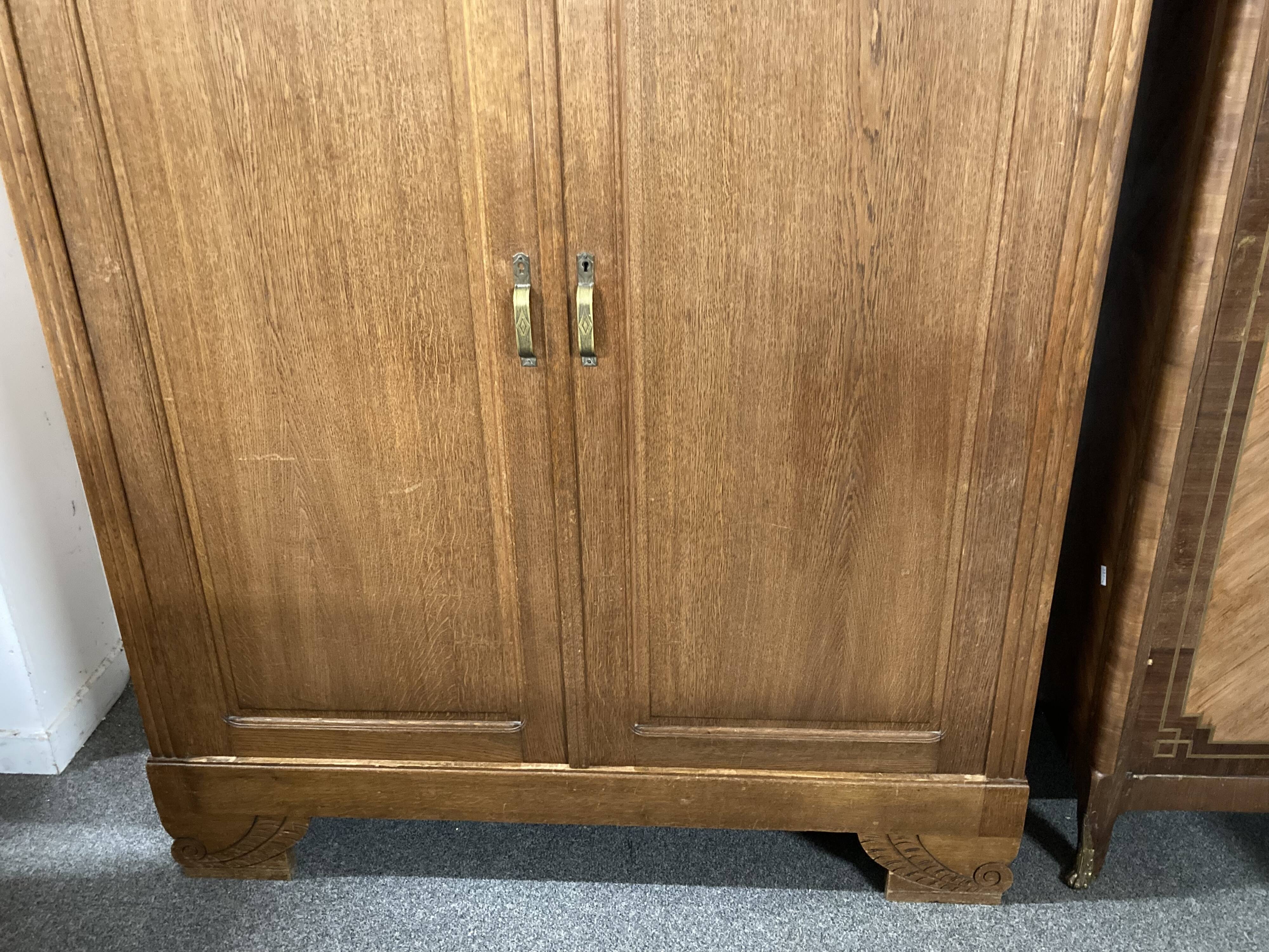 Art Deco wardrobe in solid oak