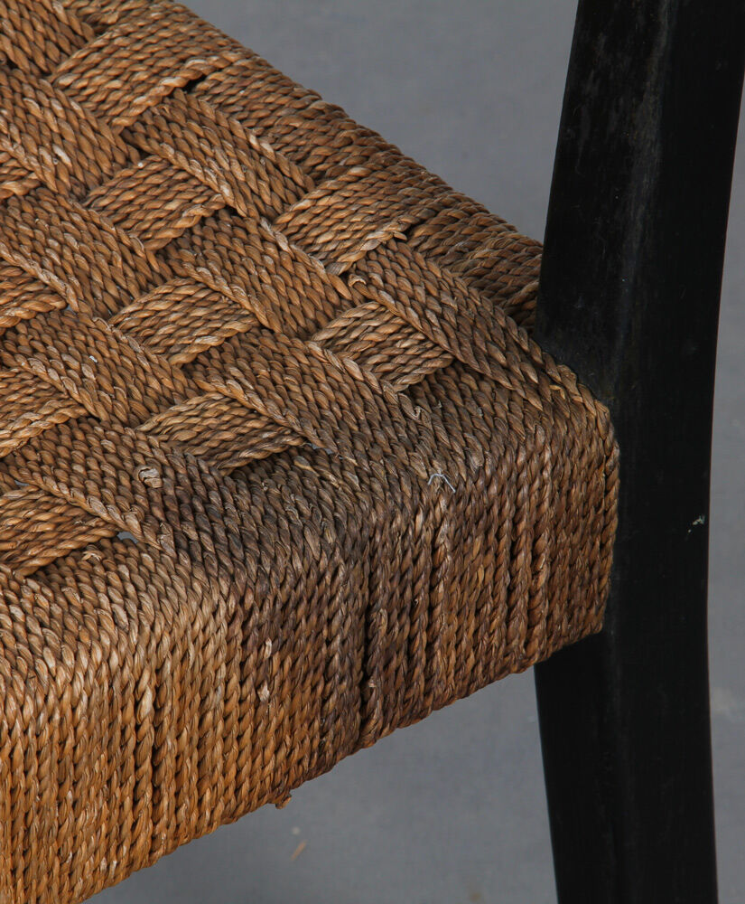 Suite 4 chaises vintage en bois, fabrication tchèque, 1950