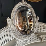 19th-century painted wood and caned dressing table in Louis XVI style.