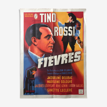 Affiche cinéma "Fièvres" Tino Rossi 60x80cm 1942