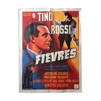Affiche cinéma "Fièvres" Tino Rossi 60x80cm 1942