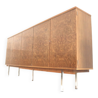 Vintage XXL burl walnut sideboard / high sideboard from the 60s