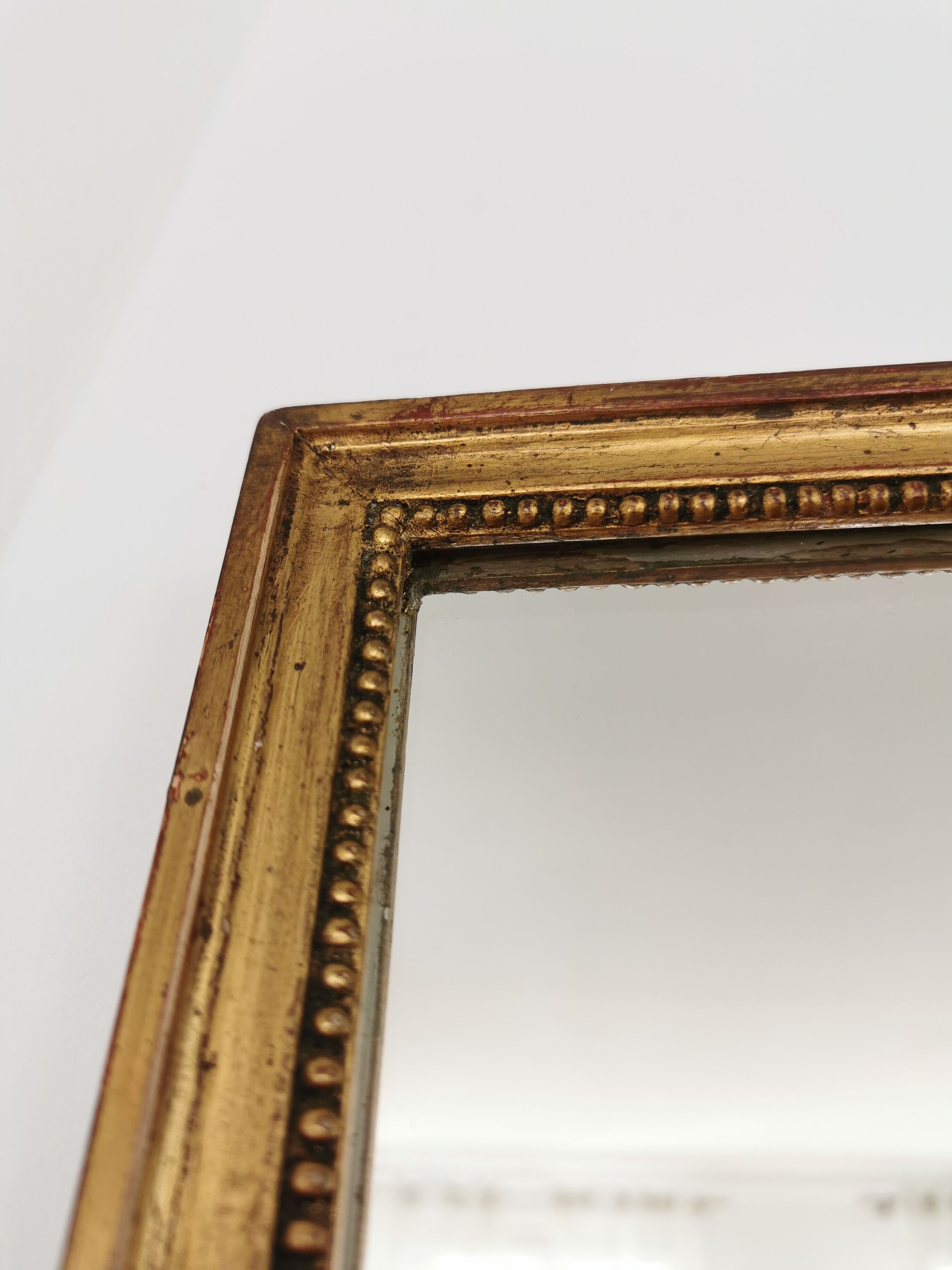 Golden gold leaf water beaded mirror