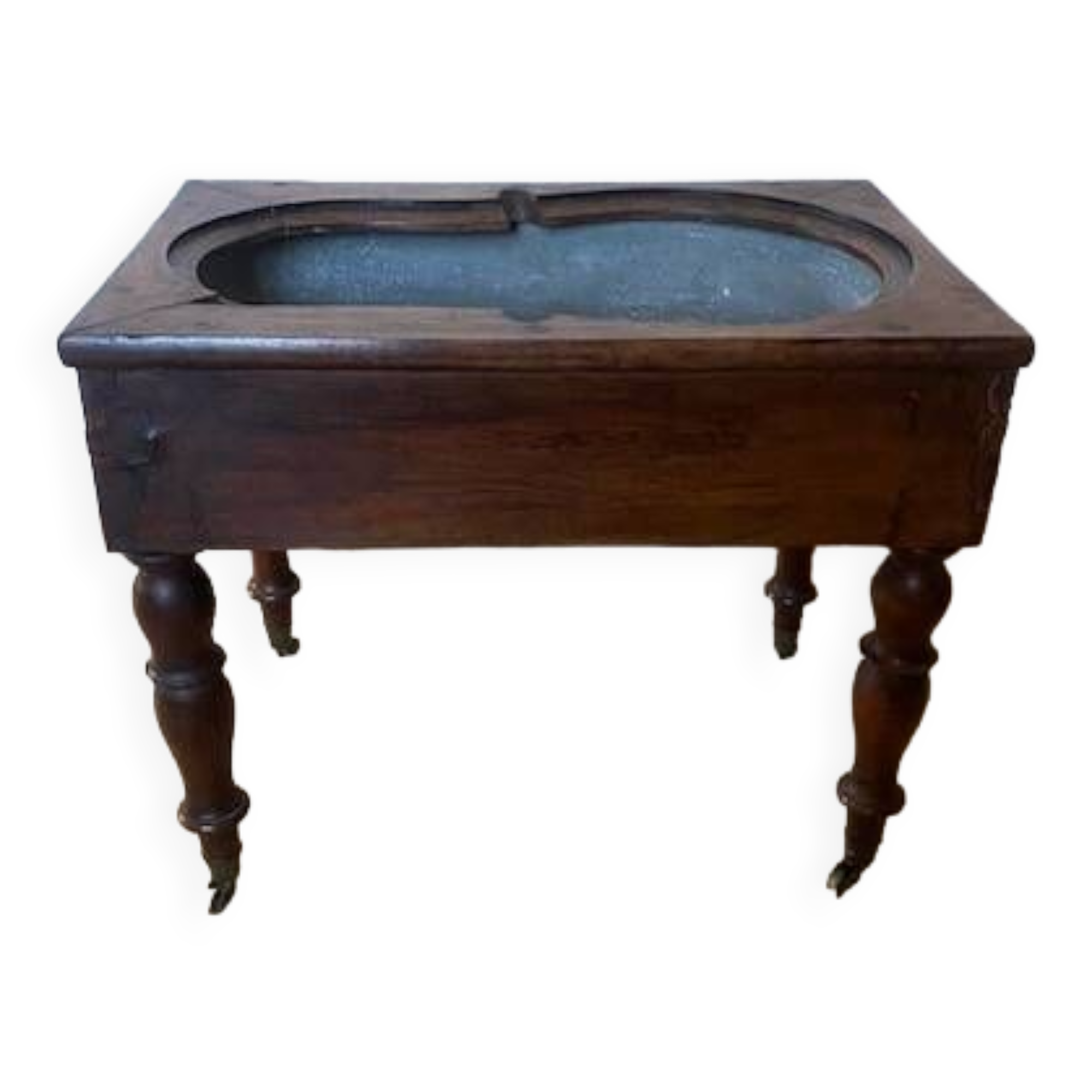 Mahogany bidet Napoleon III with zinc interior