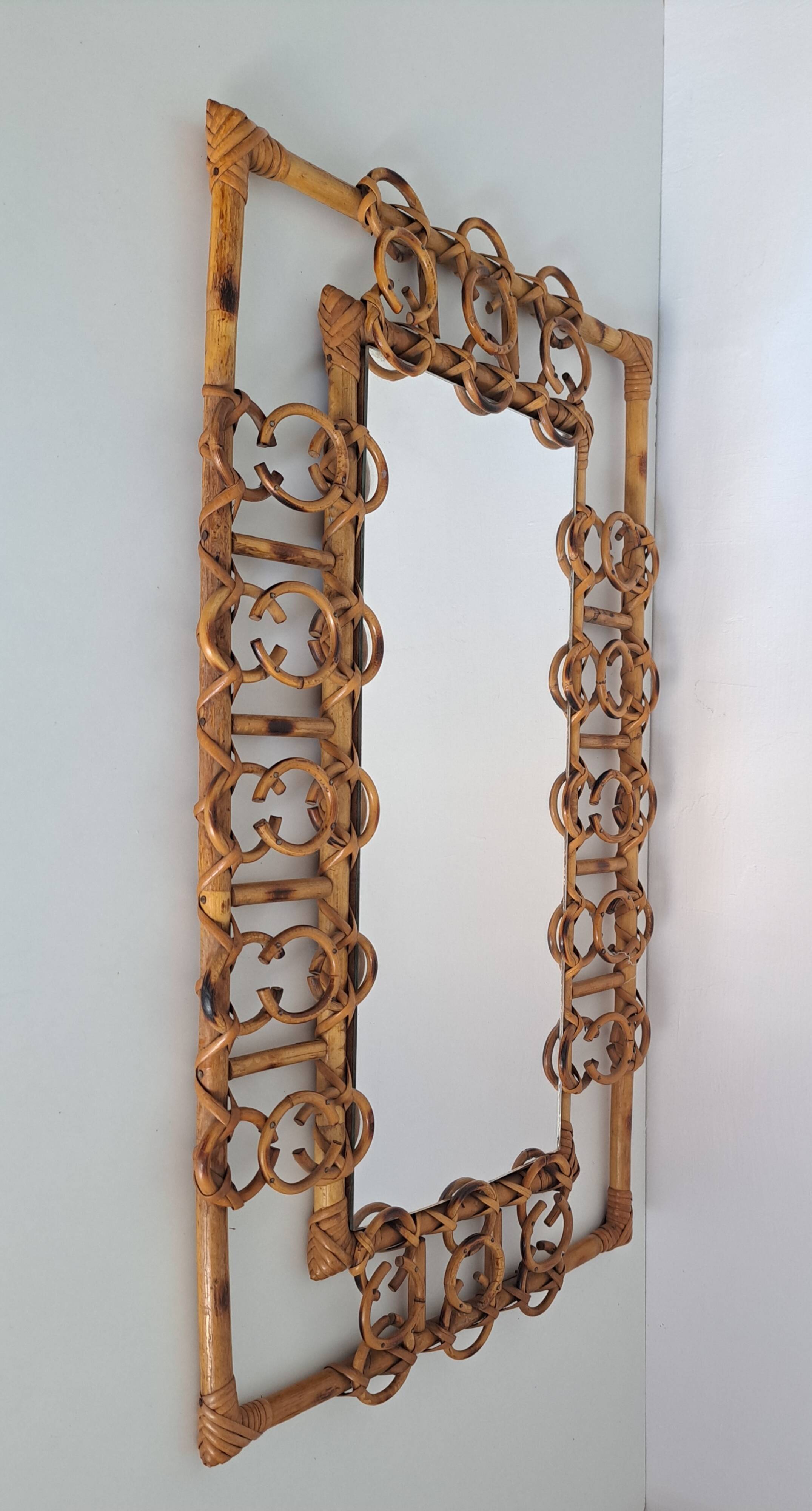 Vintage bamboo mirror