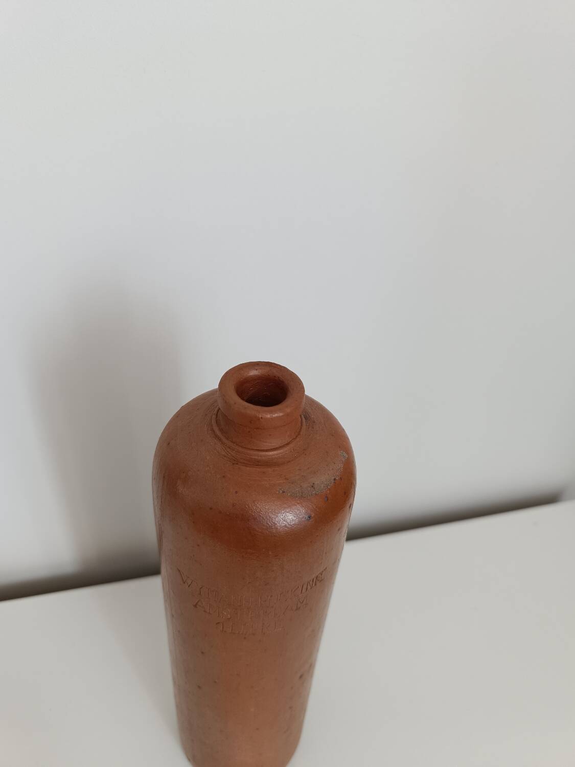 Antique stoneware gin bottle - stoneware vase