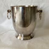Champagne bucket in silver metal with two handles dimension: height -18cm- diameter -22 cm-
