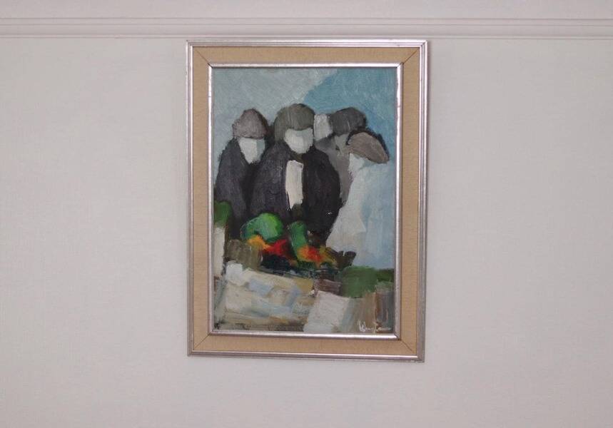 Original mid-century Swedish oil on panel – abstract by Stig Wernheden – vintage & framed – 74 × 54.5 cm (29.1" × 21.5")