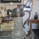 Important cut crystal wine carafe and solid silver 925/1000, Topázio house.