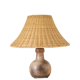 Table lamp – Vintage 60s ceramic and rattan shade