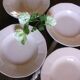 5 assiettes creuses rose Digoin Sarreguemines