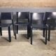 Chaises cuir bleu Design Italien Giancarlo Vegni