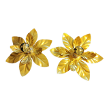 Golden wall leaf sconces