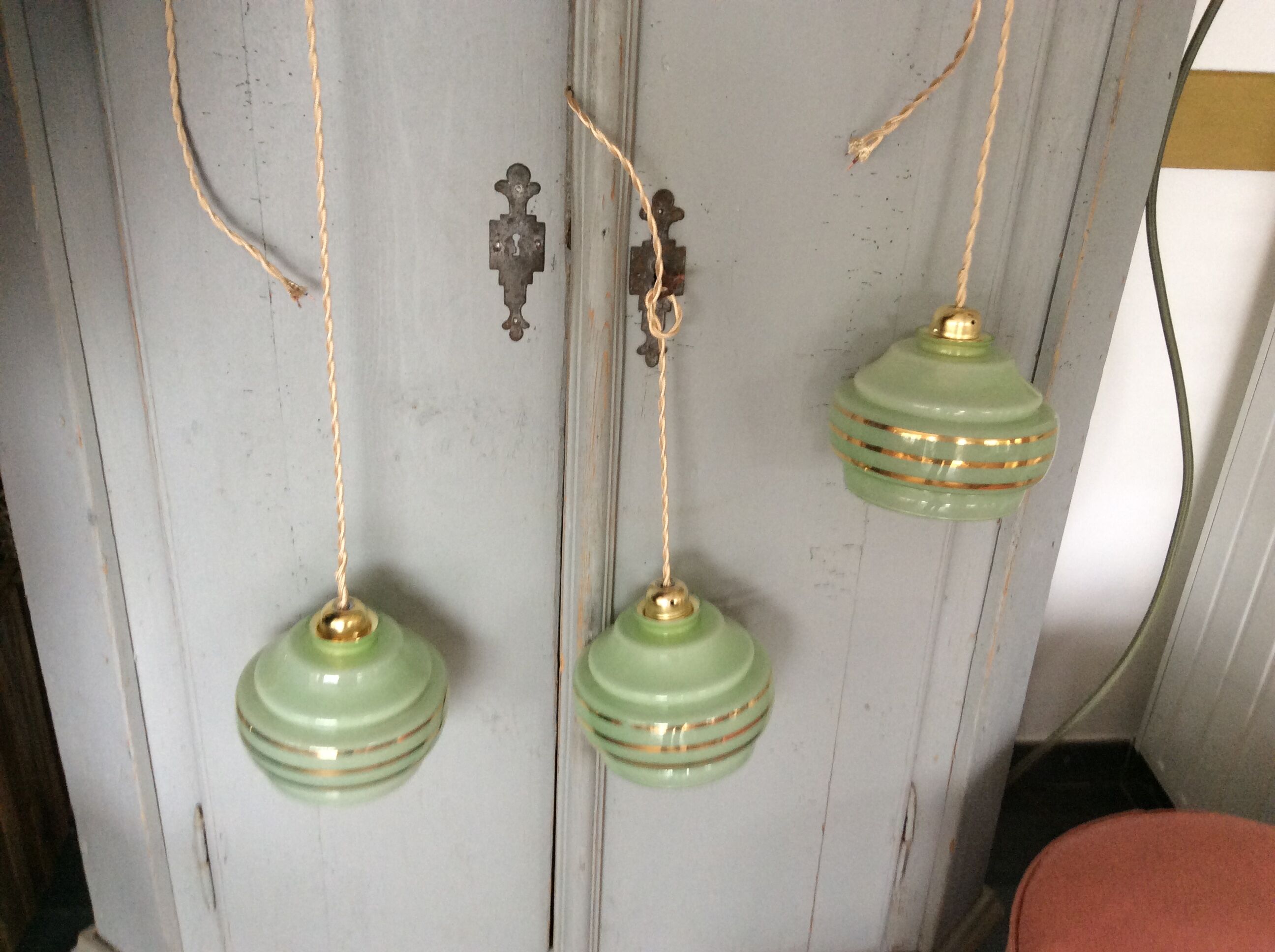 3 vintage pendant lamps
