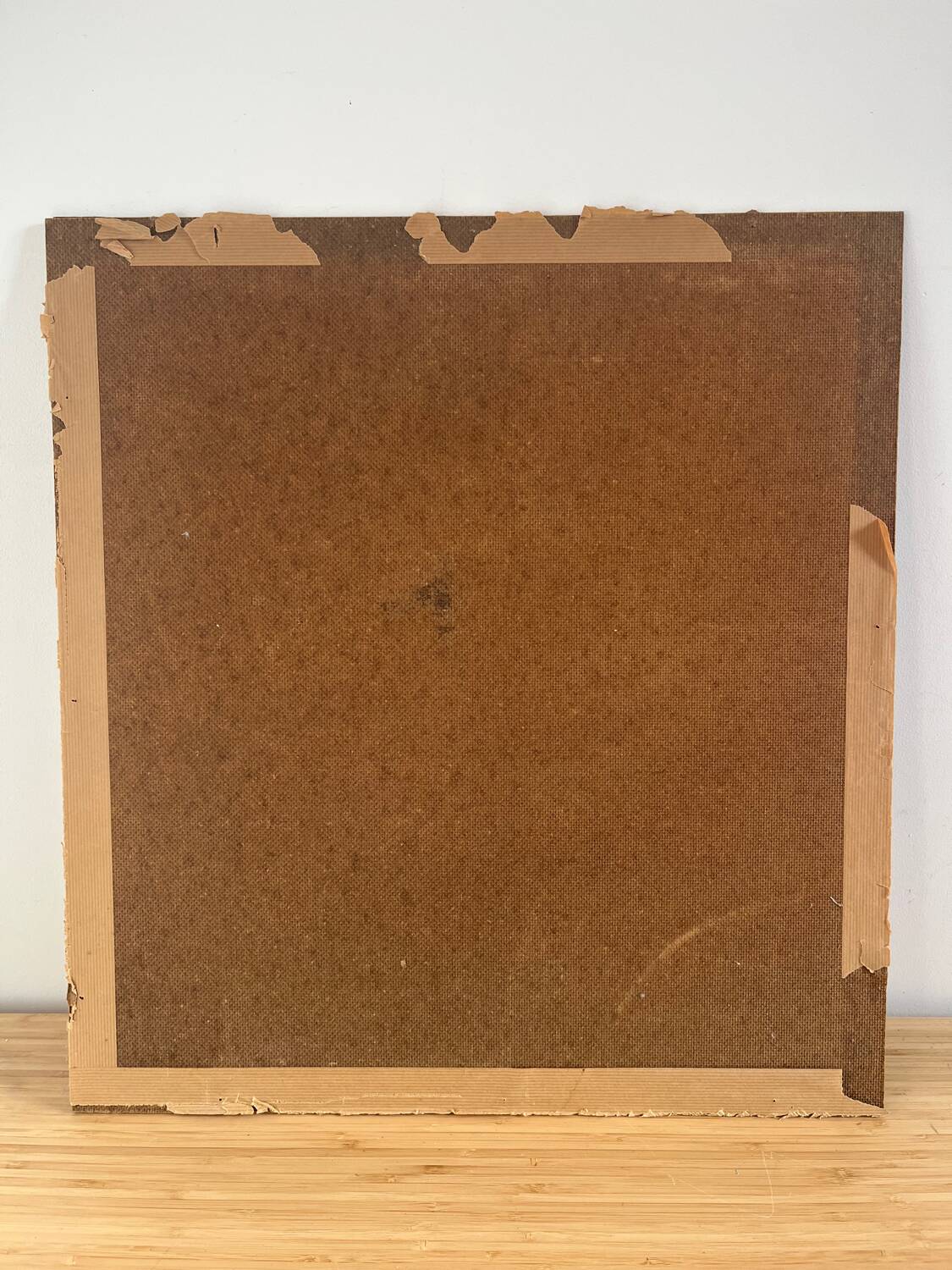 Oil on panel, "Farmyard with Horse"