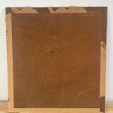 Oil on panel, "Farmyard with Horse"