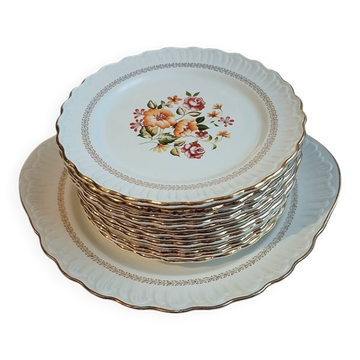 12 antique dessert plates "Capri"