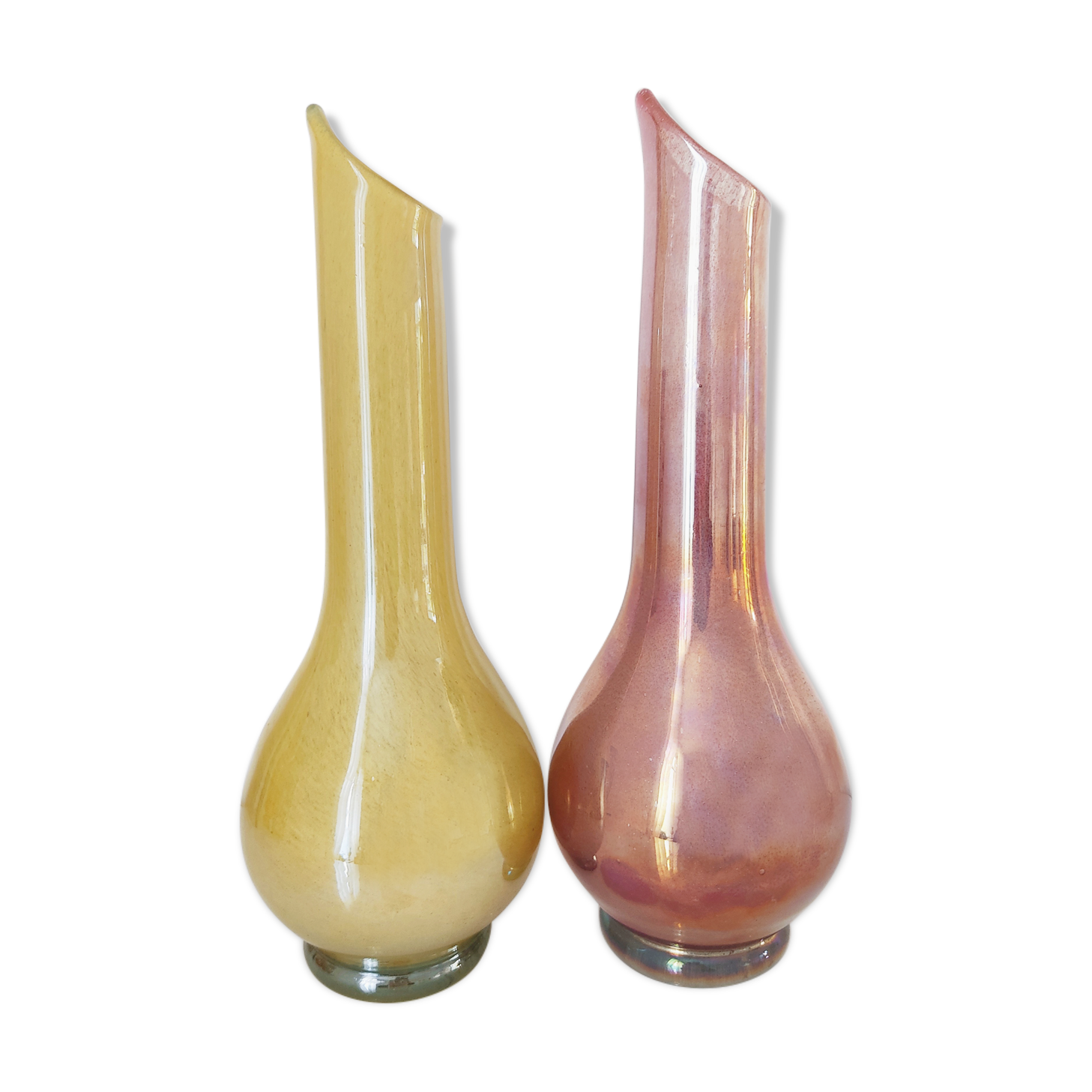 Set of two Murano glass vases