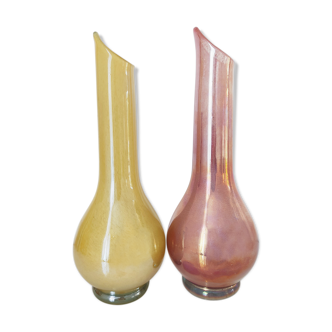 Set of two Murano glass vases