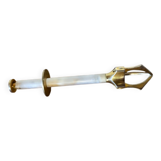 Pince à sucre ou glaçons en nacre et son écrin