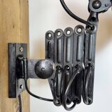 Applique murale industrielle noire à ciseaux, années 1950