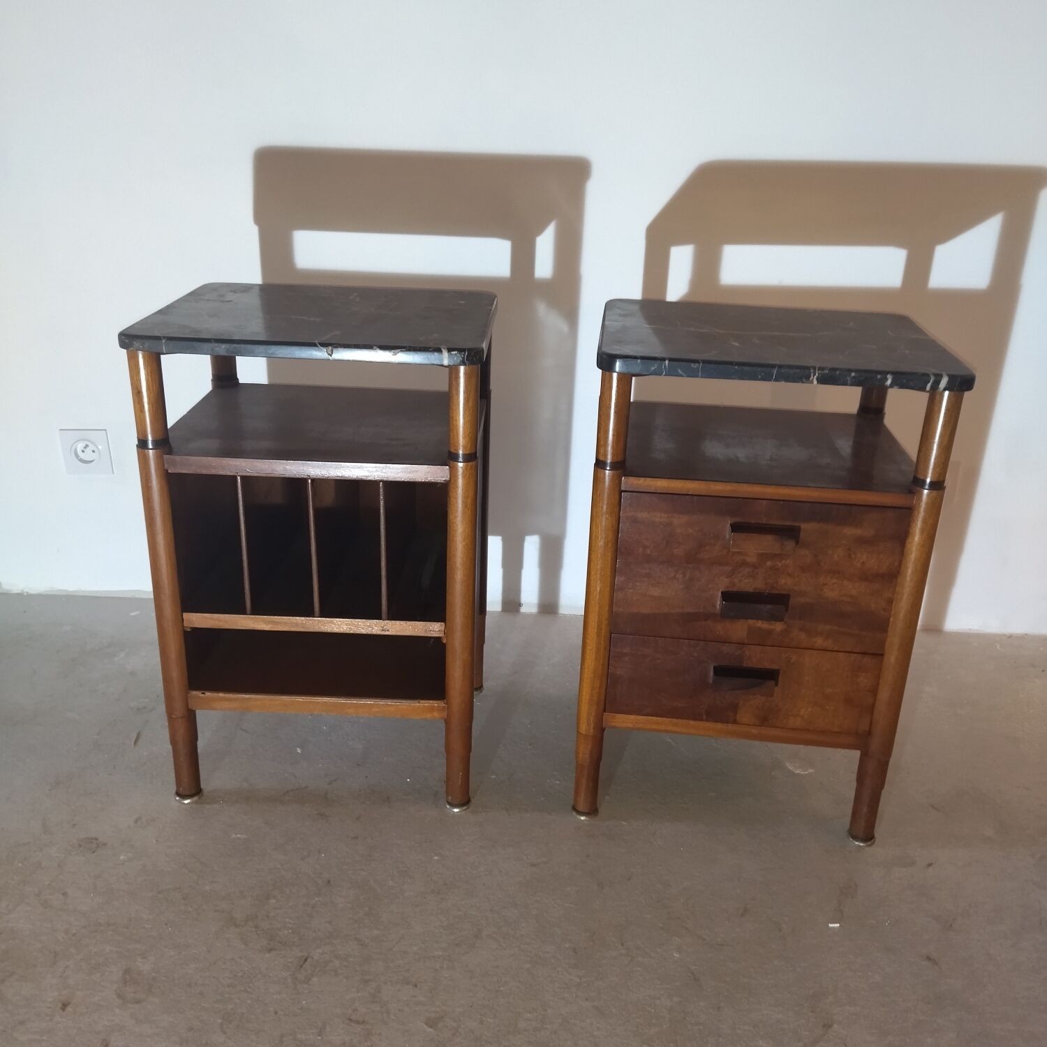 Pair of sofa ends bedside art-deco