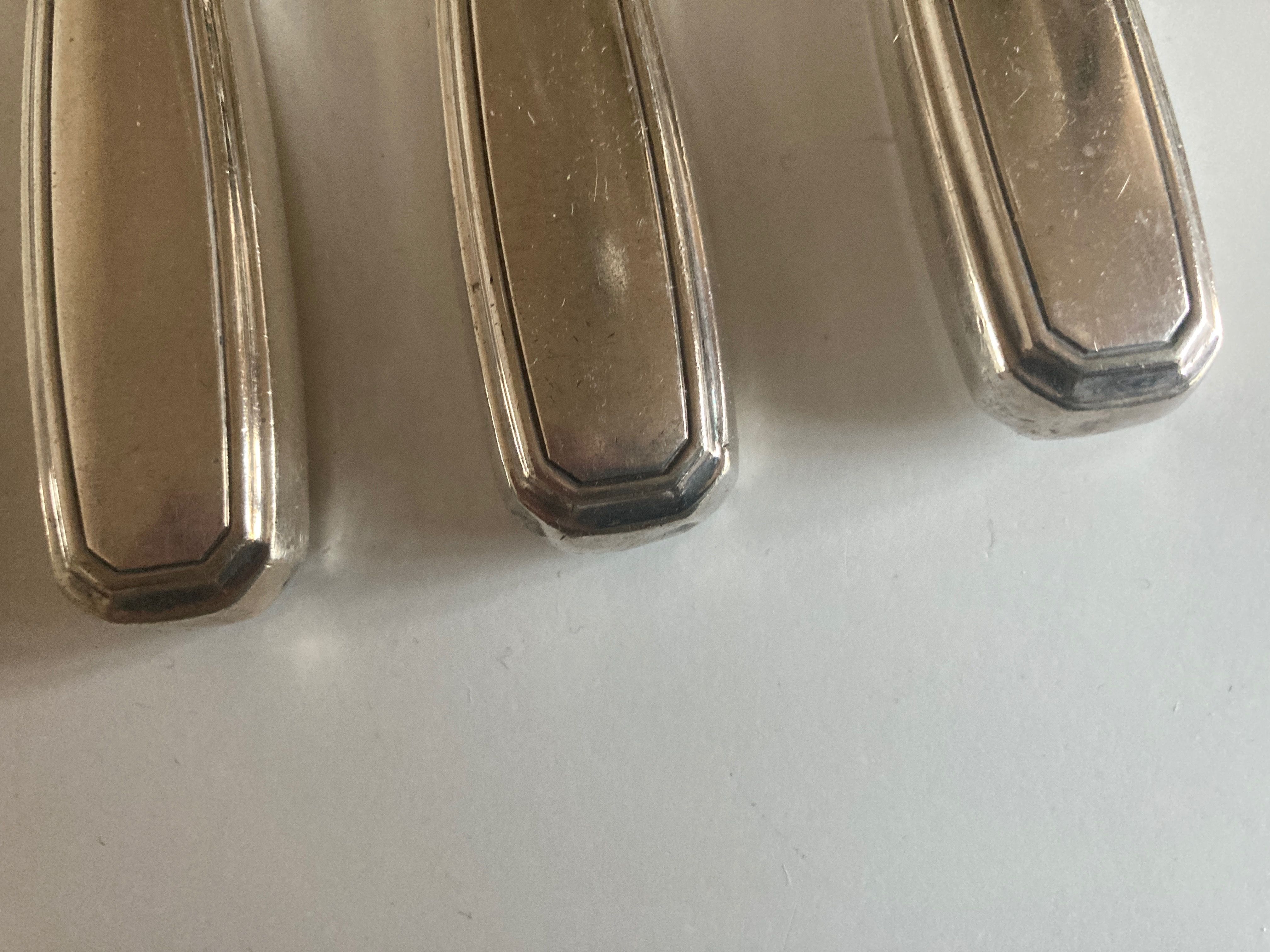 Set of 11 knives Christofle Alfénide Saturn modernist silver metal