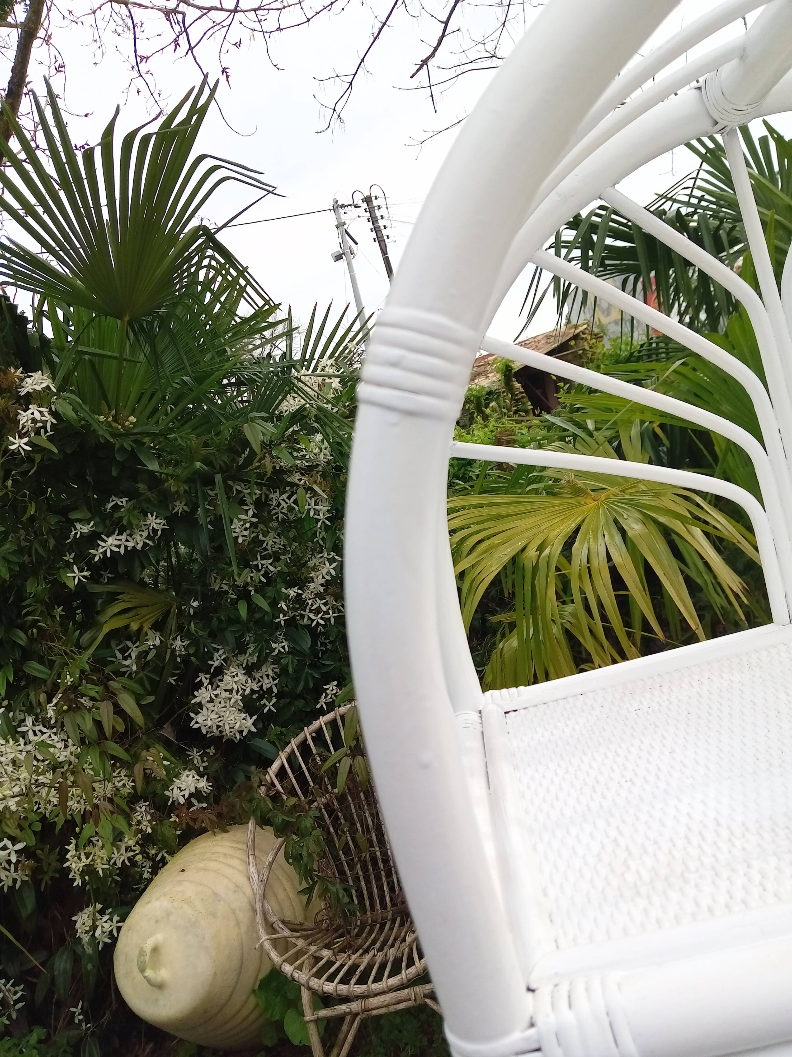 White rattan shelf