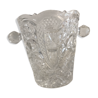 Old pressed glass moulded ice bucket