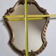 Antique rococo mirror in patinated gilded wood with shell decoration 49 x 31 cm