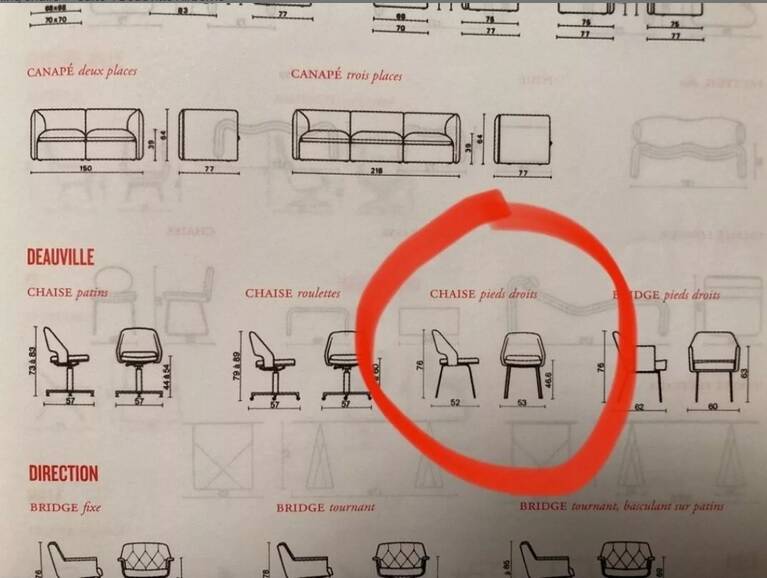 Chaise Deauville pour Airborne 1960 design Marc Simon